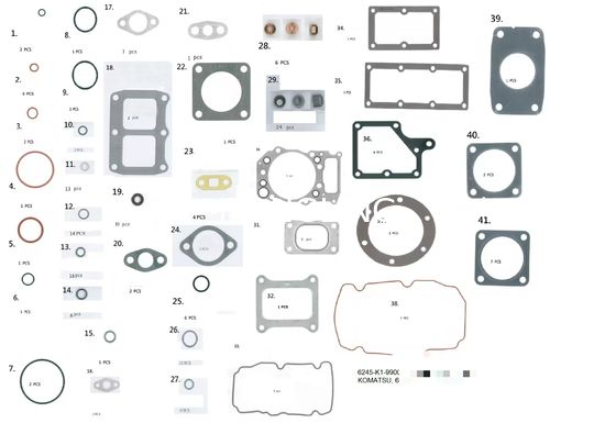 Komatsu 6D170-5 upper repair package 6245-k1-9900 , lower repair package  6245-k2-9900