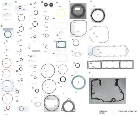 Komatsu 6D170-5 upper repair package 6245-k1-9900 , lower repair package  6245-k2-9900